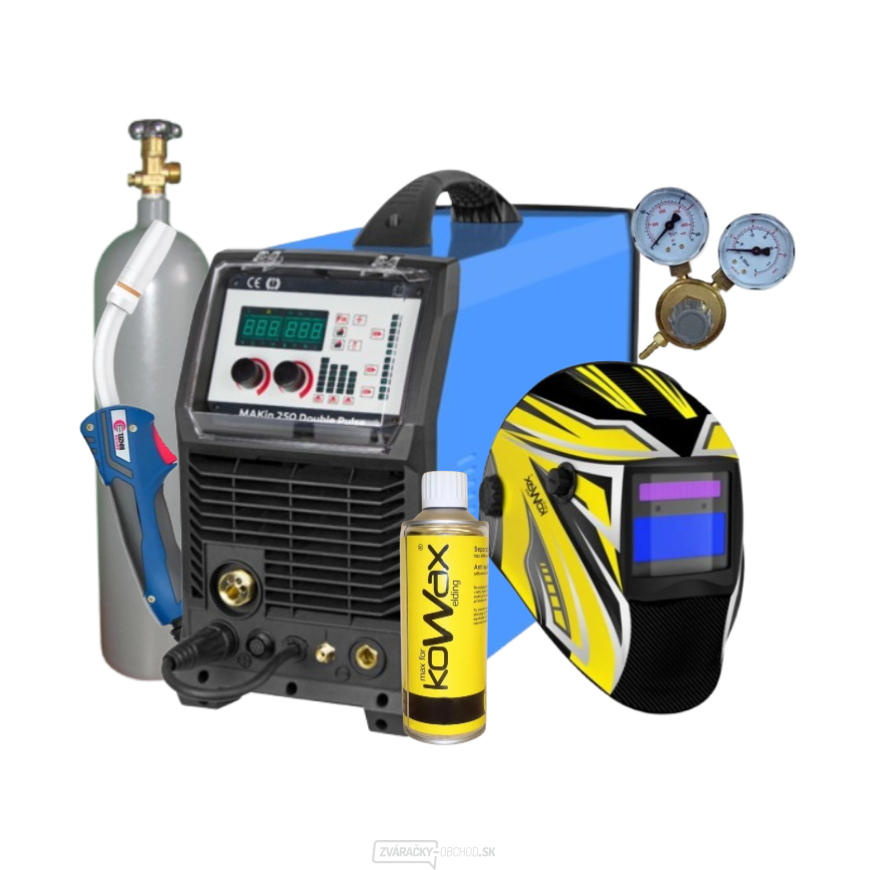 Invertor MAKin 250 DOUBLE PULSE + Horák + Kukla + red. ventil + Plná Co2 fľaša + Sprej