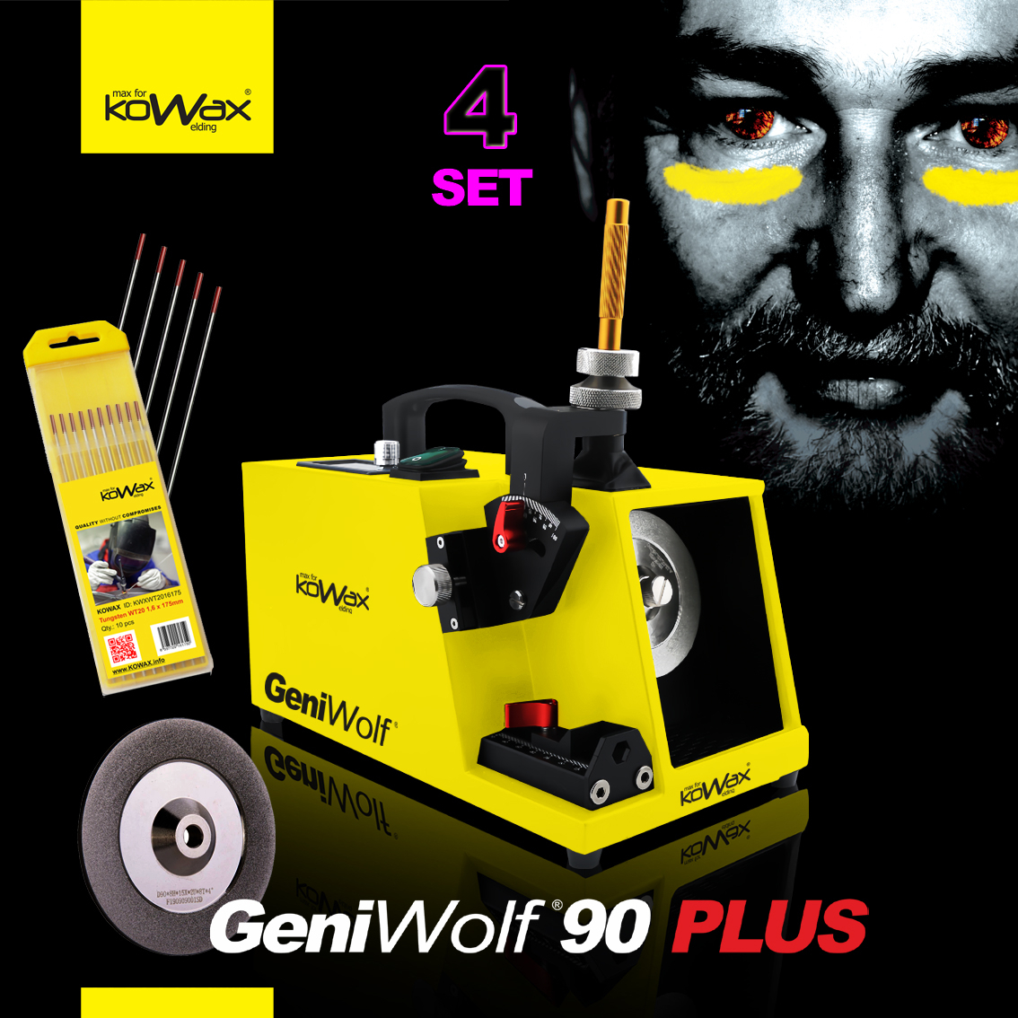 KOWAX Brúska volfrámových elektród GeniWolf 90 PLUS SET4 KWXSTGW90P_S04