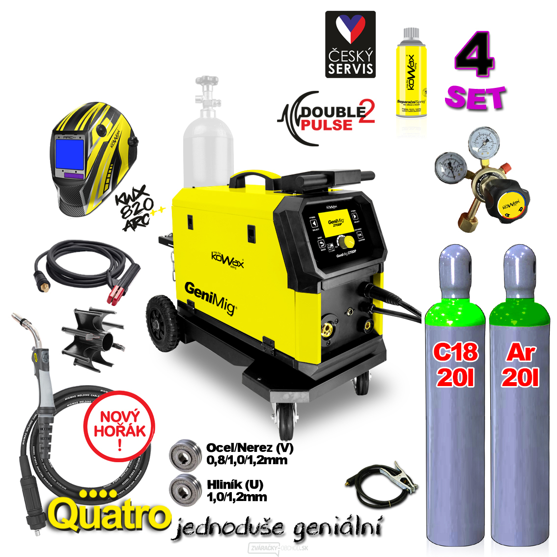 KOWAX Zvárací invertor GeniMig® 270DP SET4Q (MIG/MAG/LiftTIG)