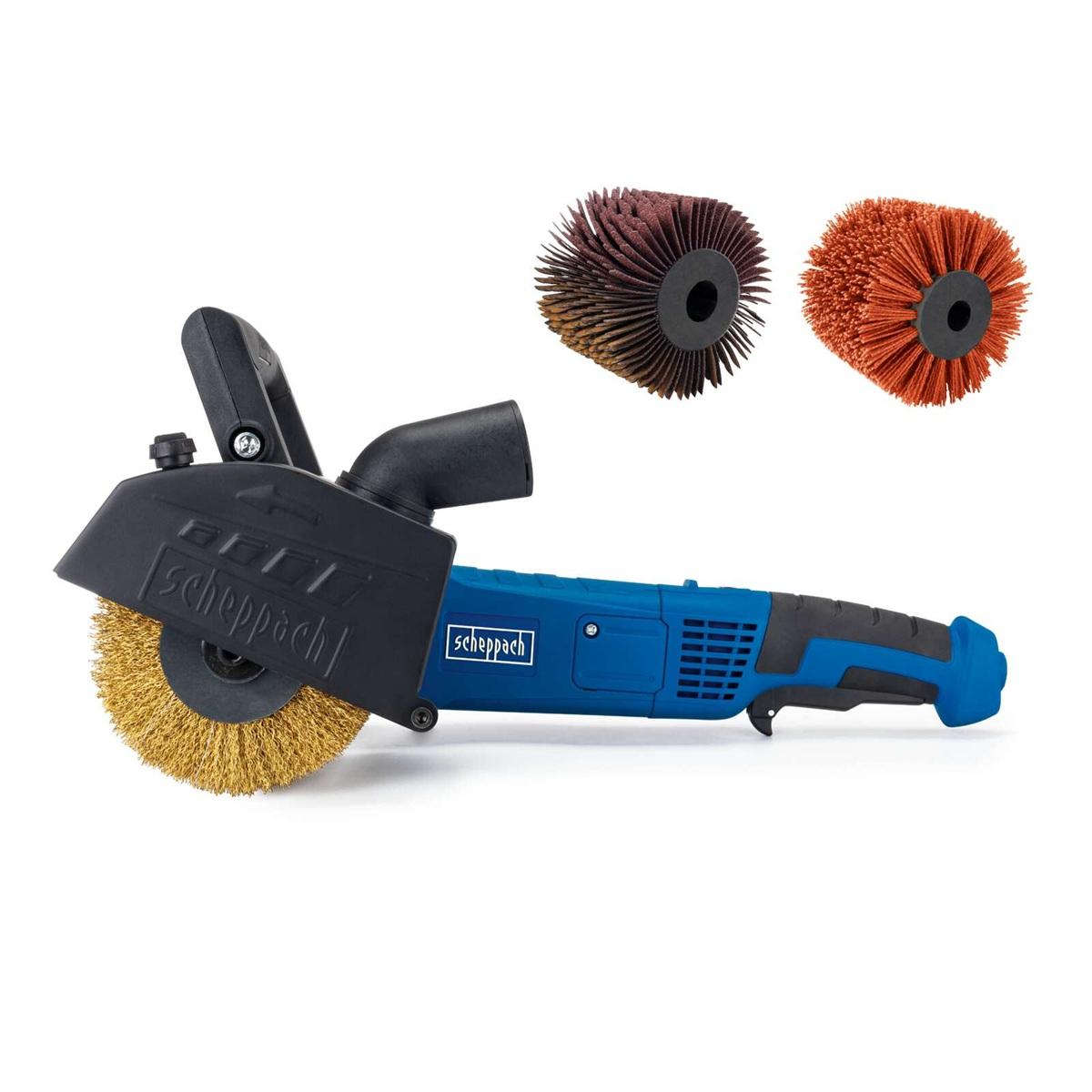 Scheppach MRS 1300 kefová/renovačná brúska + nylonový a šmirgľová kefa K80 5903819904