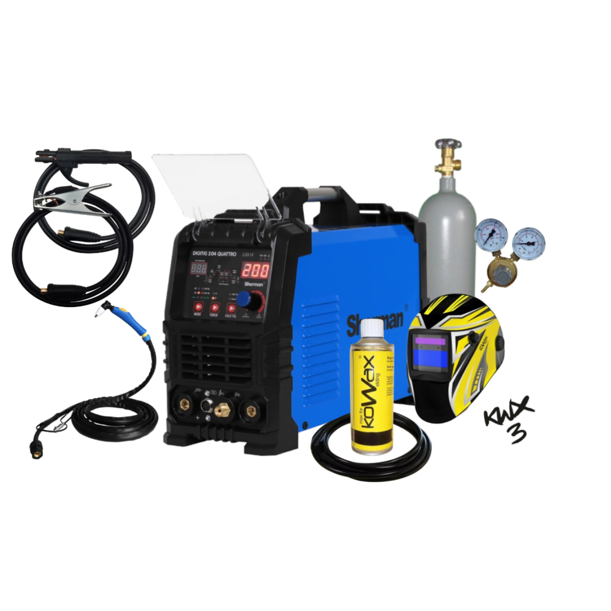 DIGITIG 204 QUATTRO + Káble + Horáky + Kukla + Hadica + Fľaša Co2 plná + R. Ventil + Sprej