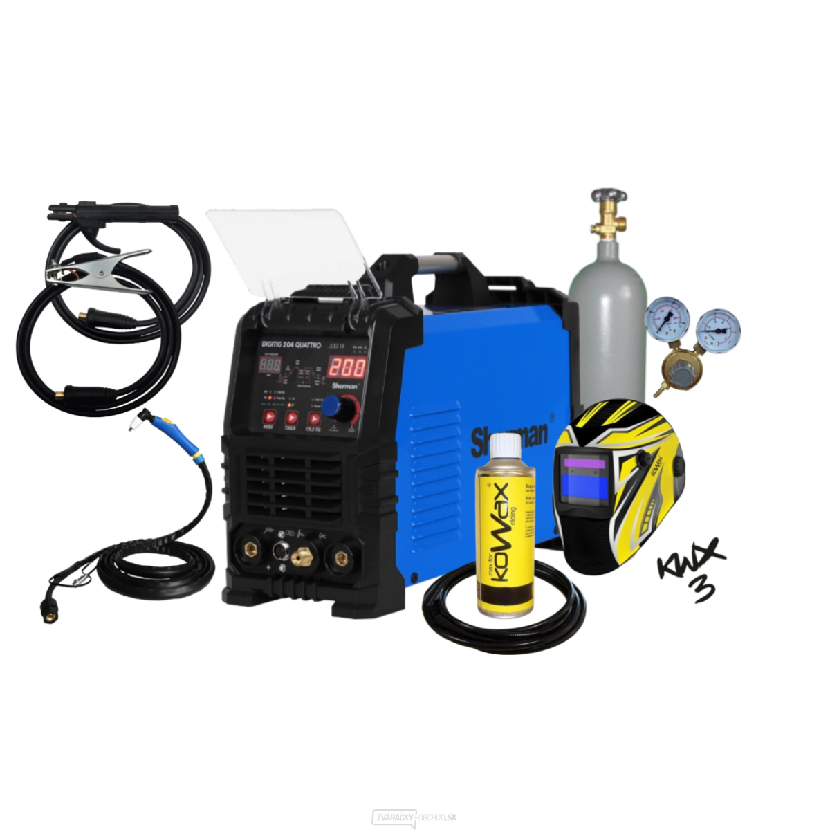 DIGITIG 204 QUATTRO + Káble + Horáky + Kukla + Hadica + Fľaša Co2 plná + R. Ventil + Sprej