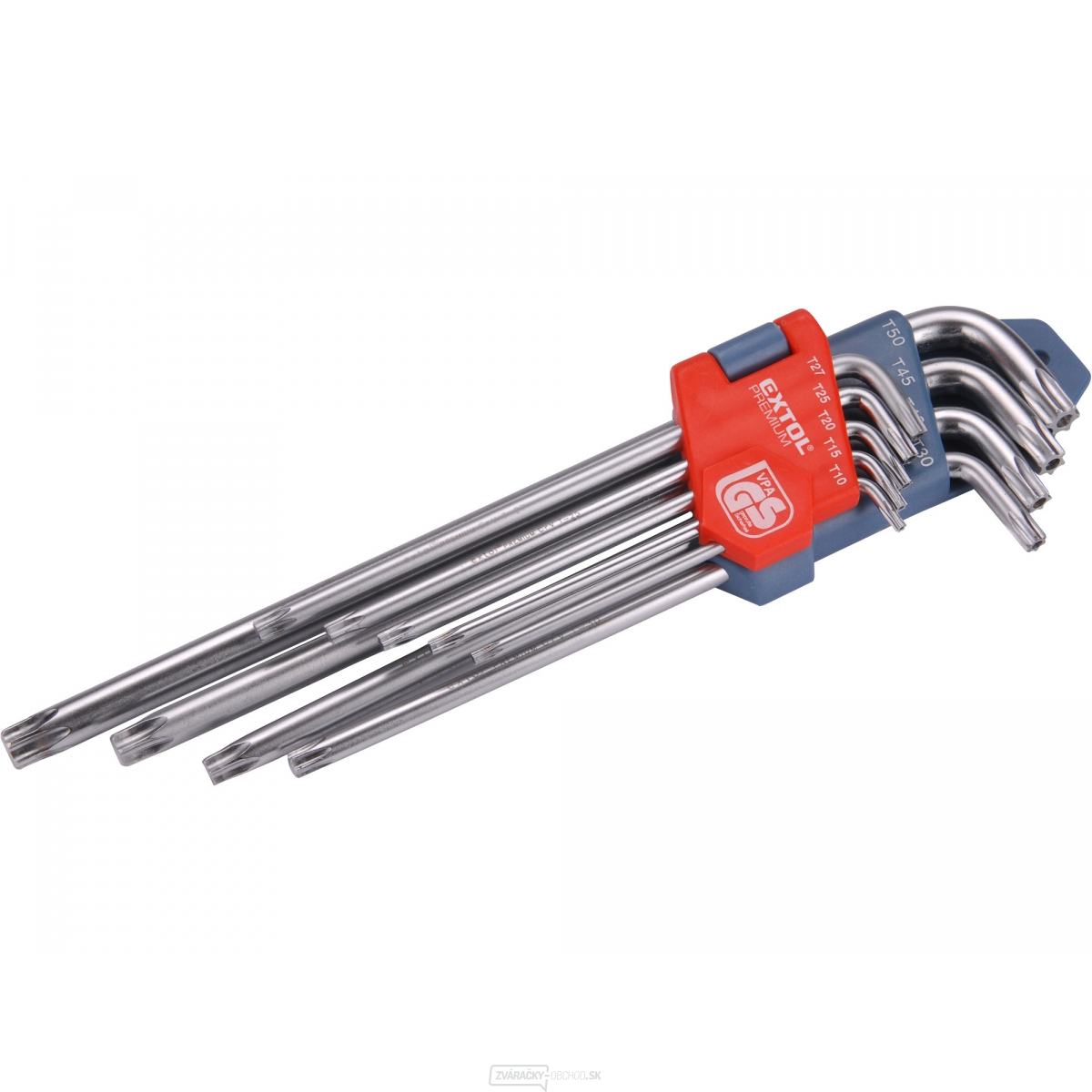 L-kľuče TORX prodloužené, EXTOL PREMIUM - 9ks