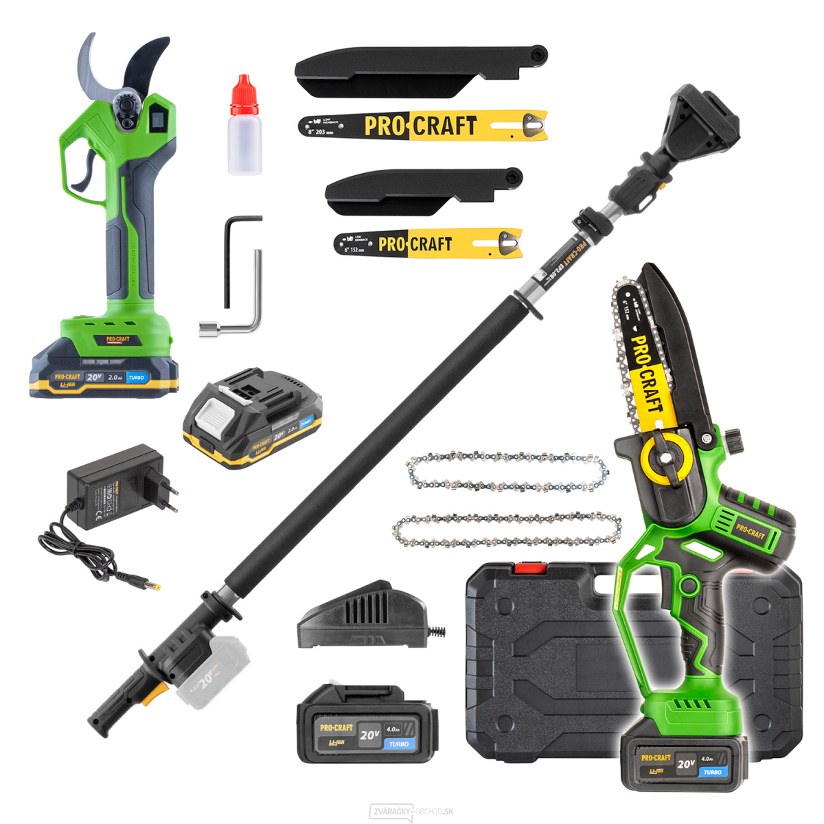 Súprava aku ručná pílka PKA32Li a nožnice na vetvy ES32Li + nadstavec EP2.0R | SPKA32Li/ES32Li/EP2.0