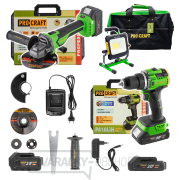 Aku súprava v taške BG400: skrutkovač PA18LiH, uhlová brúska PGA22, svietidlo (reflektor) LP20 |... gallery main image