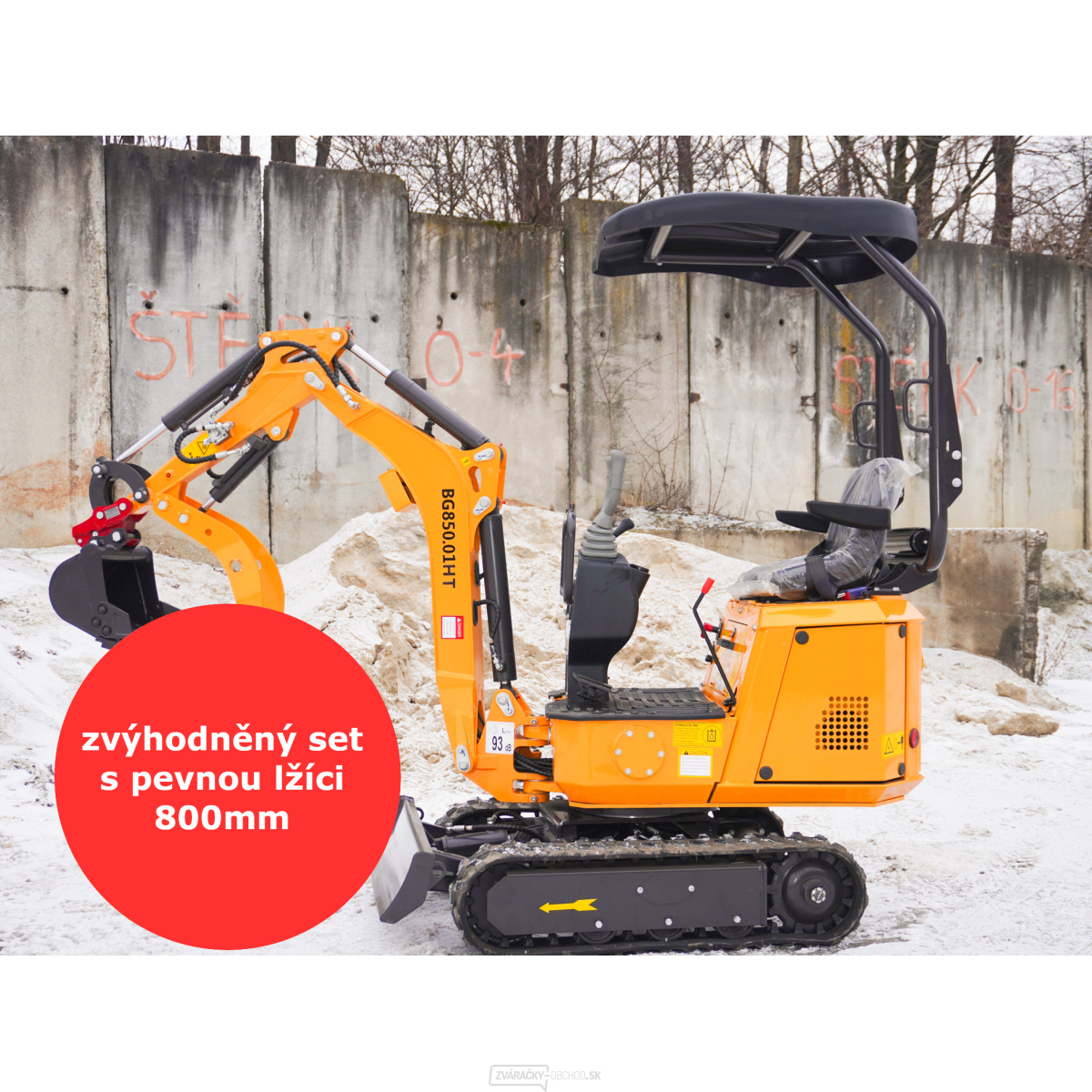 Minibager Baugarden BG850.01 HT zvýhodnený set s pevnou lyžicou 800mm