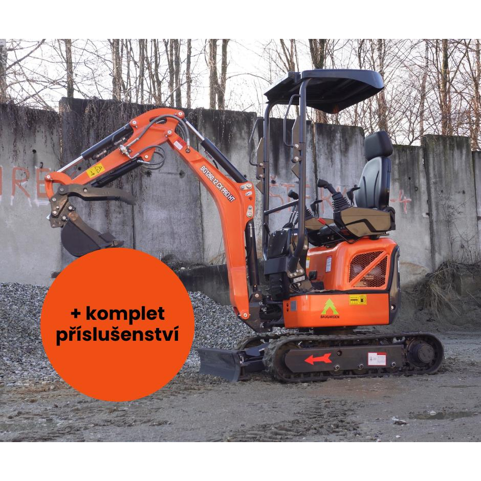 Minibager Baugarden BG1260.12 CX PRO HT Kubota zvýhodnený set s hydraulickou lyžicou 800mm 8001BG126012CXPROHTSET02