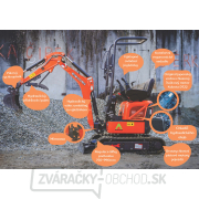 Minibager Baugarden BG1260.12 CX PRO II Kubota, lyžica 400mm, pridržiavací palec Náhľad