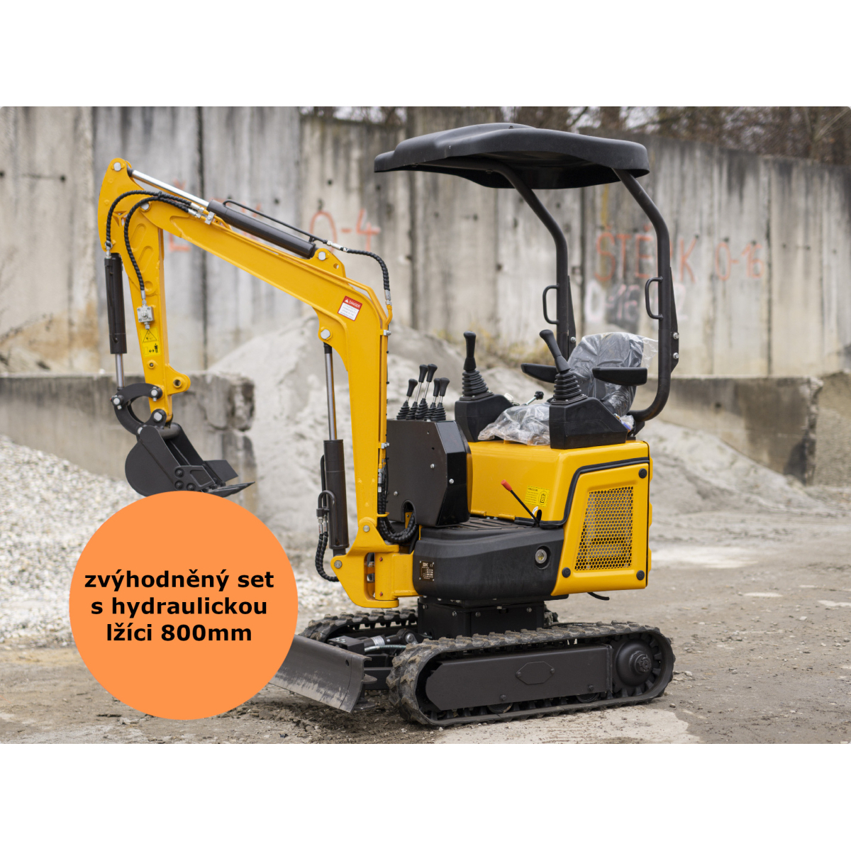 Minibager Baugarden BG1300.12 zvýhodnený set s hydraulickou lyžicou 800mm 8001BG130012KUSET02