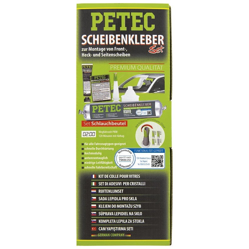 PETEC 83433 Súprava na lepenie skiel