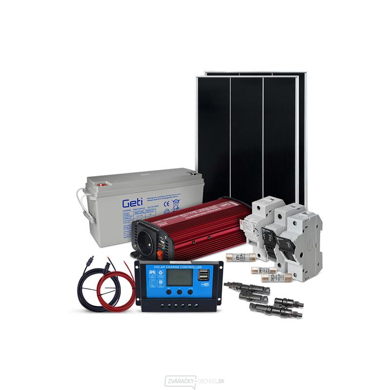 Solárna zostava ostrovná SOLARFAM 200Wp, 12V, batéria 150Ah, menič 230VAC 600W gallery main image