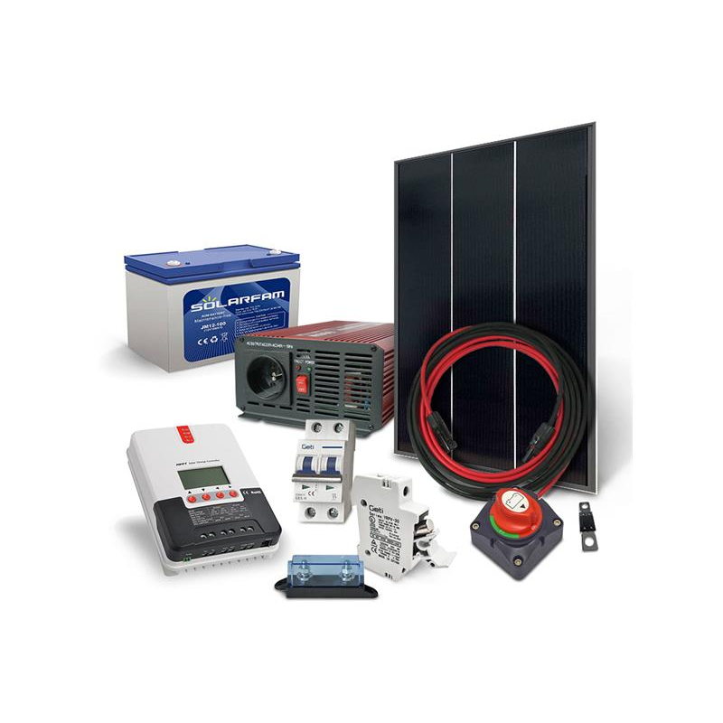 E-shop Solárna zostava ostrovná SOLARFAM 180Wp, 12V, batéria 100Ah, menič 230VAC 600W 04280339