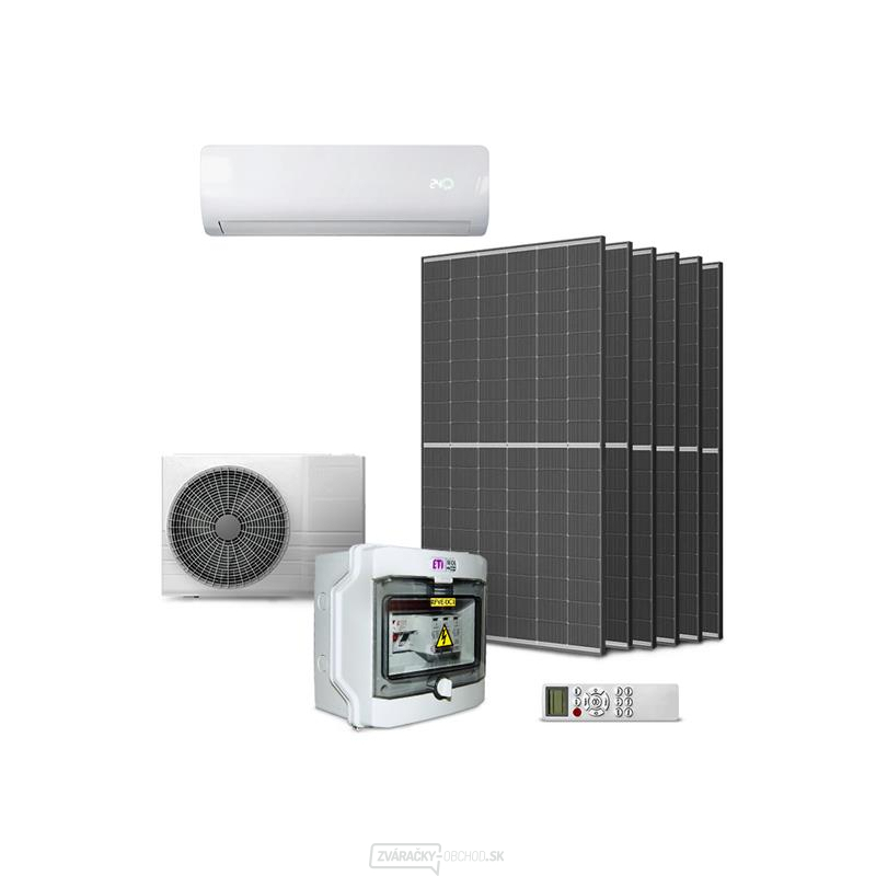 Sada klimatizácie GETI GKH12K 3,5kW hybridný, 6x panel 450W, DC rozvádzač gallery main image