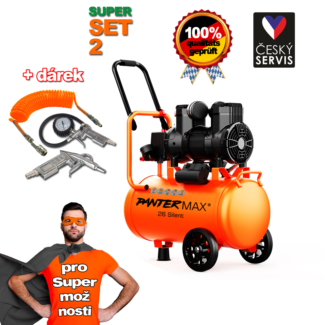 E-shop ZARIADENIE DO SÚŤAŽE o Kompresor Pantermax AirFlow 26 SILENT SET2 PMAF26SI_S02_Soutez