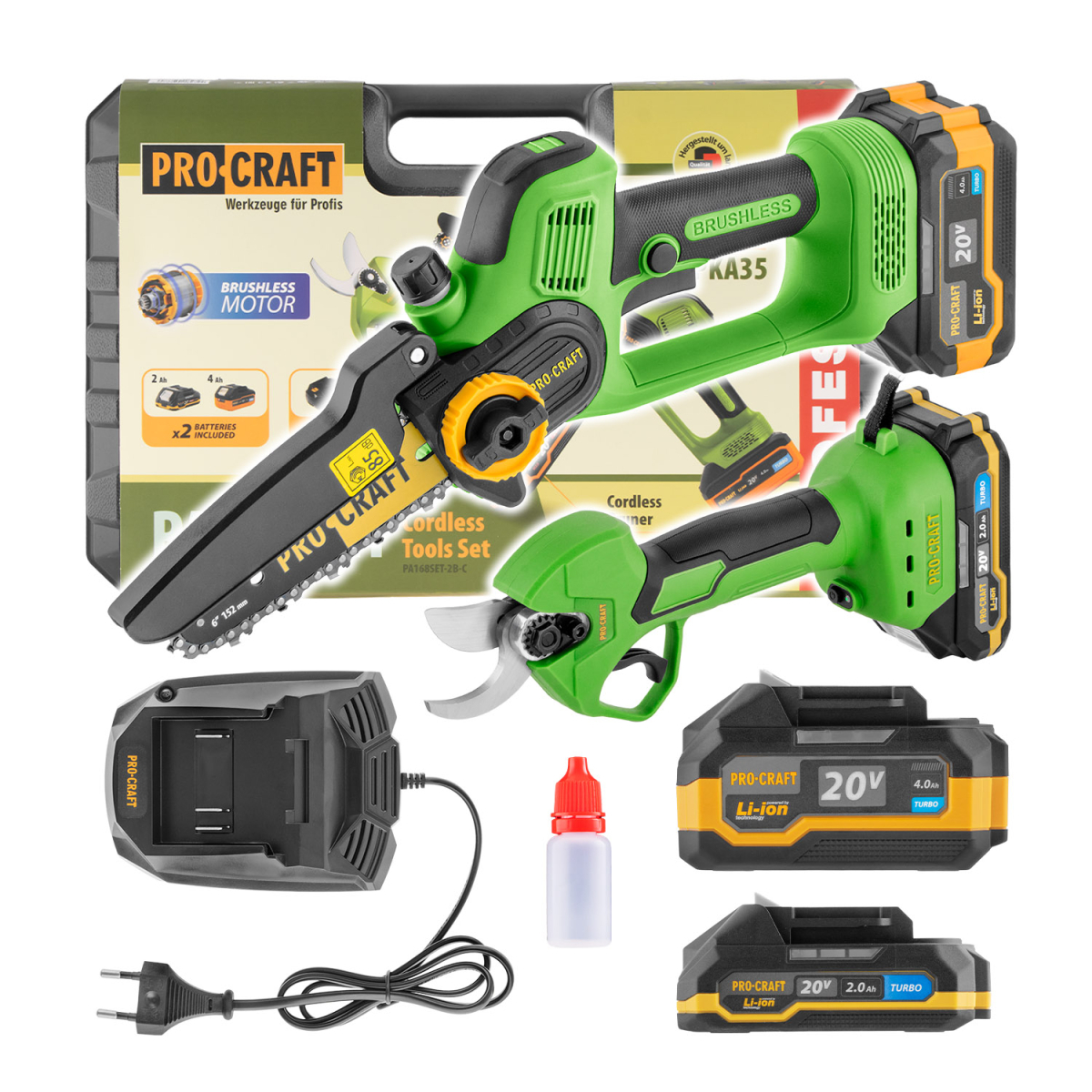 Súprava aku ručná pílka PKA35Li a nožnice na vetvy ES25Li Procraft PA168SET | PA168SET