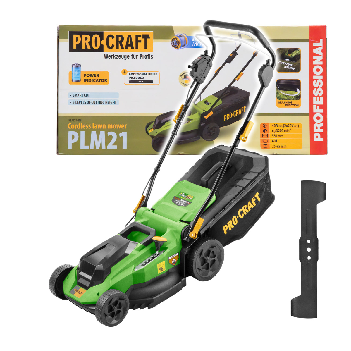 Aku kosačka Procraft PLM21bb (bez batérie a nabíjačky) | PLM21bb PLM21bb