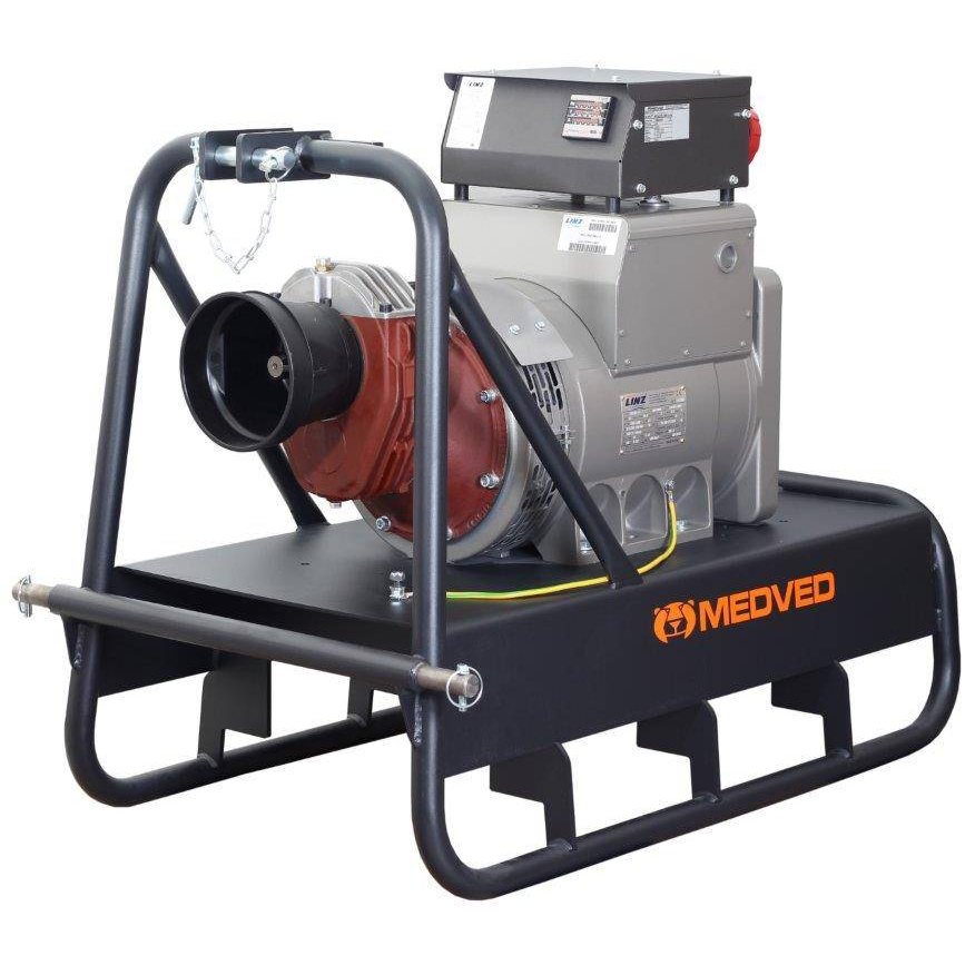 Traktorová kardanová elektrocentrála MEDVED M-WATT 420-AVR-1500 Linz