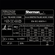 Sherman Zvárací Invertor DIGITIG 315GD AC/DC pulse + horák + káble + kukla + redukčný ventil + plná fľaša ARGON Náhľad