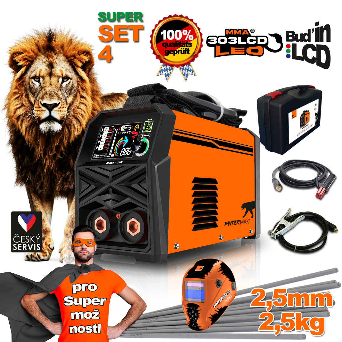 PANTERMAX Zvárací invertor MMA303LCD (MMA/TIG) gallery main image