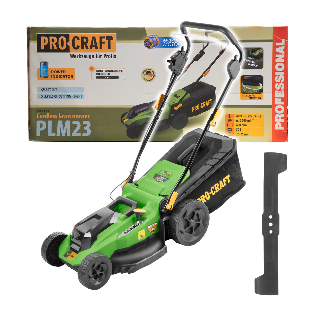 Aku kosačka Procraft PLM23bb (bez batérie a nabíjačky) | PLM23bb gallery main image