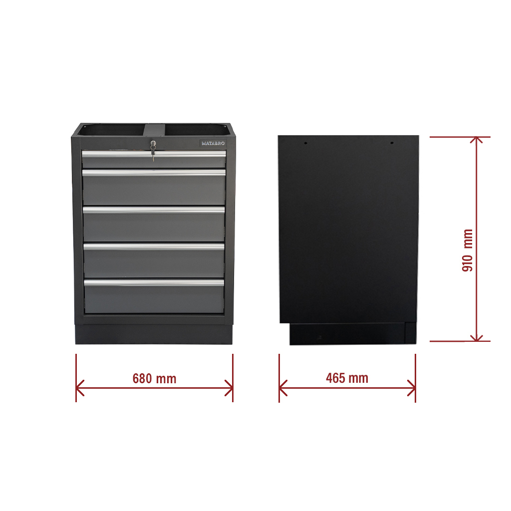 Matabro MB-TGC1305N, Dielenská skrinka | 5 šuplíkov | 680 x 458 x 910 mm Náhľad