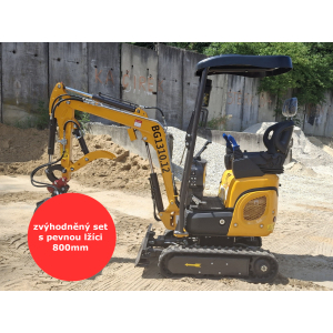 Minibager BG1310.12 Pridržiavací palec hydraulický zvýhodnený set s pevnou lyžicou 800mm