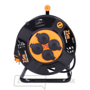 Solight predlžovací kábel na bubne, vonkajší, 4 zásuvky, čierny, 25m Náhľad