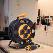 Solight predlžovací kábel na bubne, vonkajší, 4 zásuvky, čierny, 25m náhled