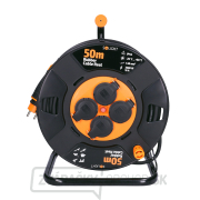 Solight predlžovací kábel na bubne, vonkajší, 4 zásuvky, čierny, 50m náhled